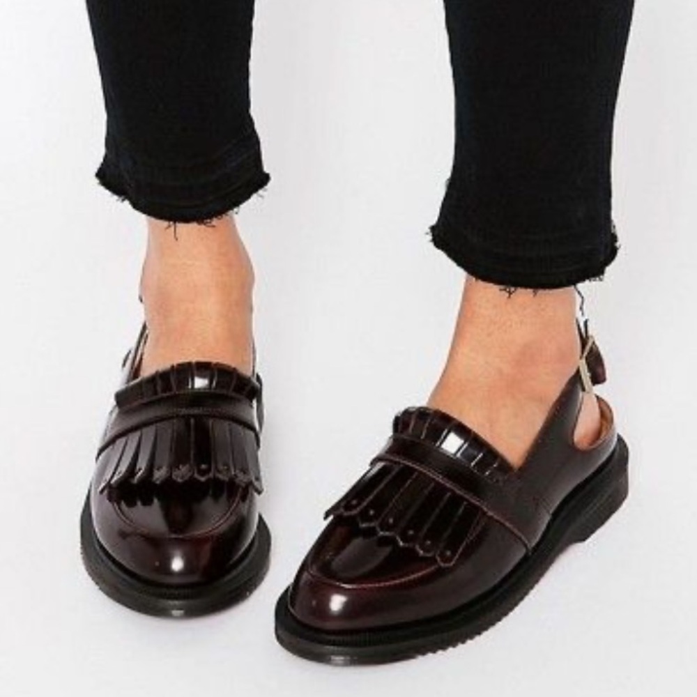 Dr Martens Valentine Slingback Tassel Loafer Wingtip Oxford Shoes Sz 7